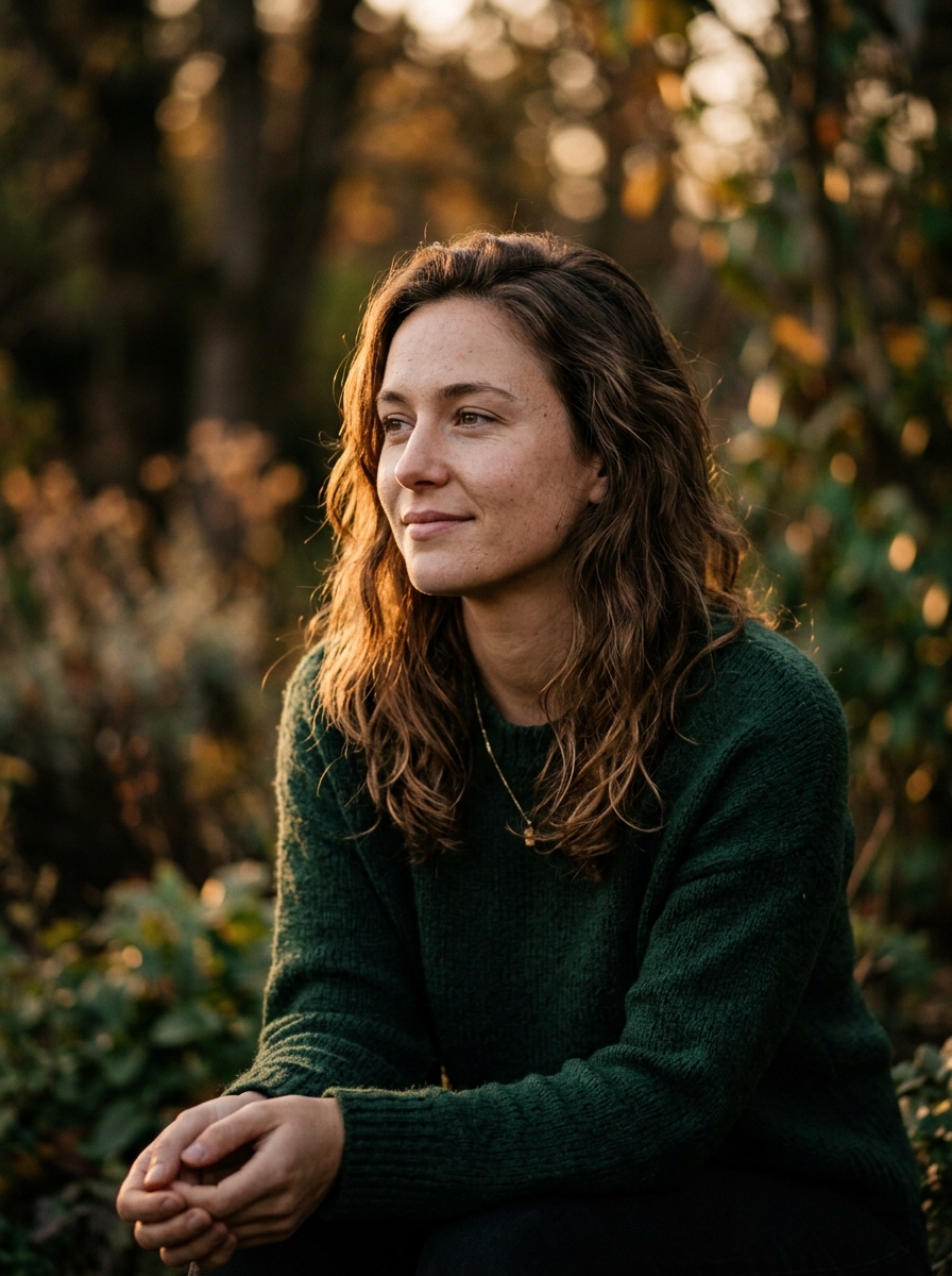 Editorial 85mm Golden Hour Portrait with Natural Freckles